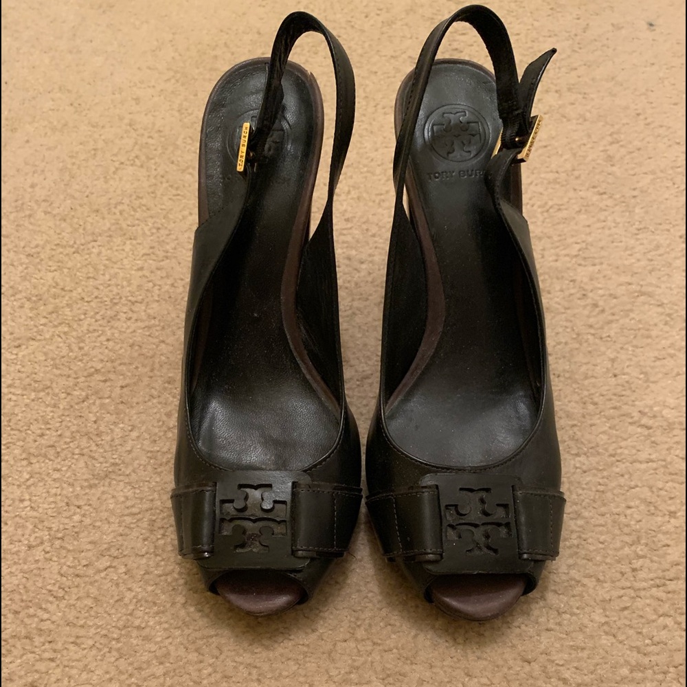 Tory Burch black slingback heels